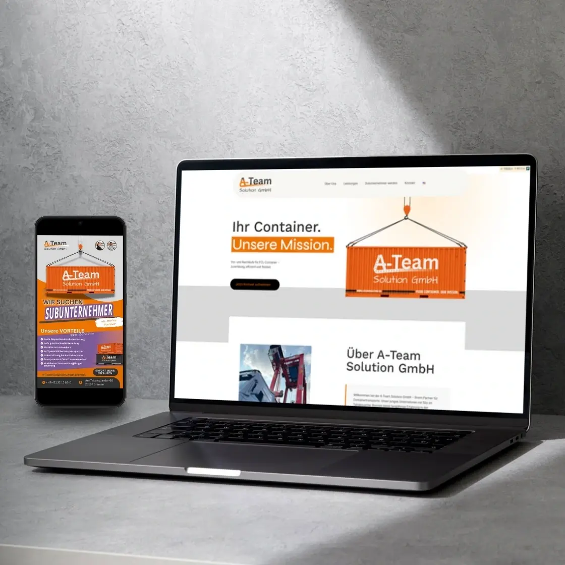 Mockup_Laptop und Handy A-Team Solution